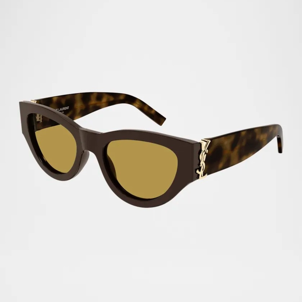 YSL Brown Sunglasses with Gold Accents - Picture 2 of 12